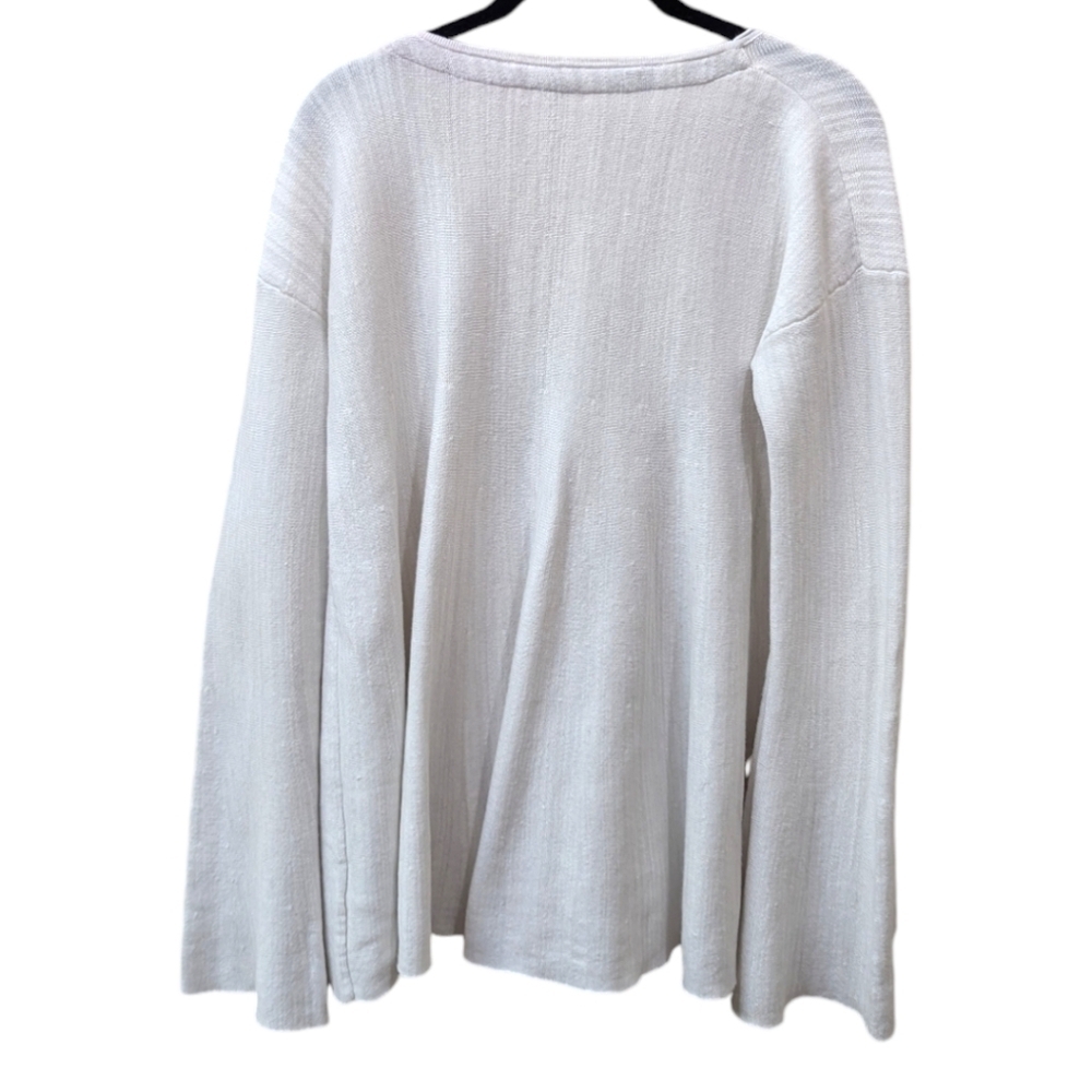 Free People Sundae Bell Sleeve Plunging V Neck Oversize Flouncy Swing Top (M) - Picture 3 of 9